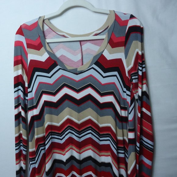 Reborn J Chevron Print Multi Color A Line Dress - Picture 2 of 7